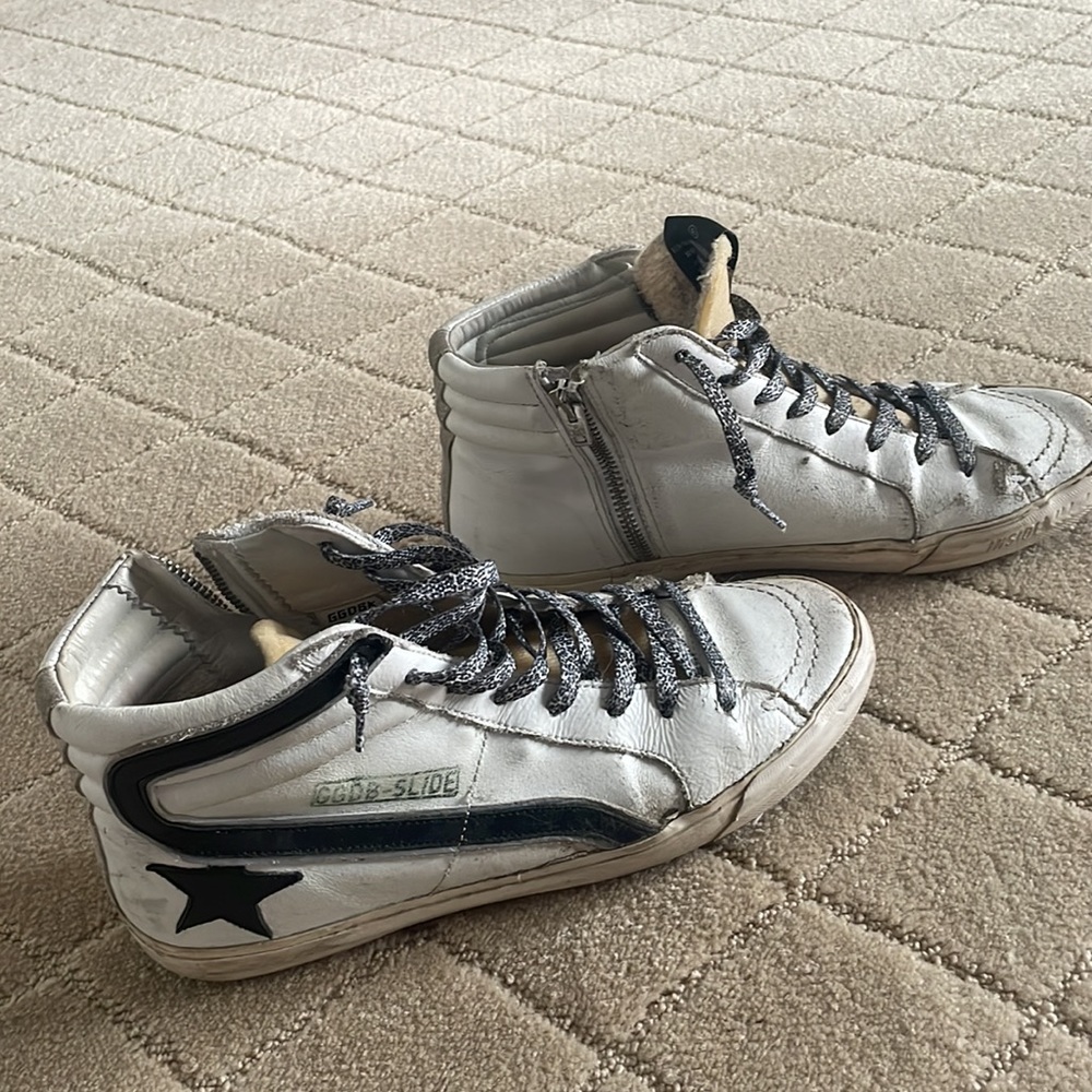 Golden goose..good condition..distressed with leopard shoe laces.